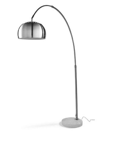 Stilnovo LS375B Arch City Floor Lamp, Carbon Steel & Marble, Silver Finish