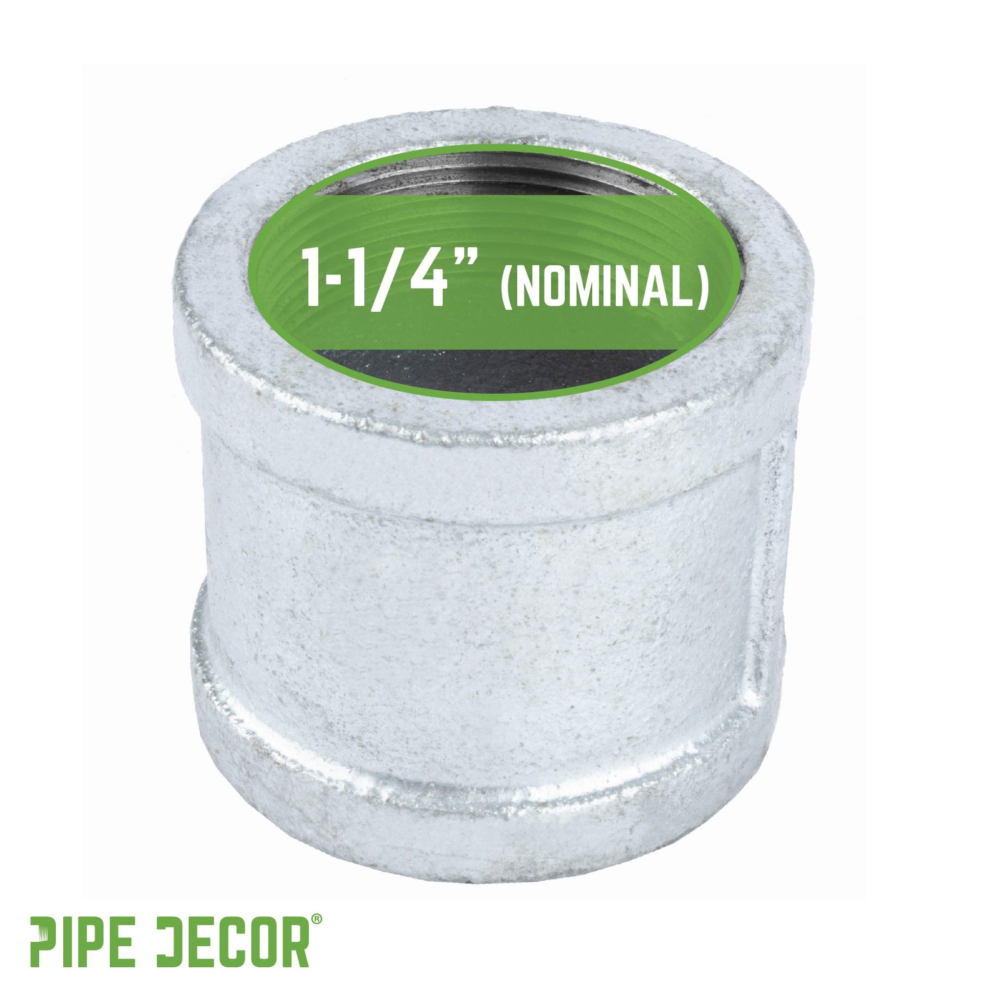 1 1/4 in. Galvanized Iron Coupling
