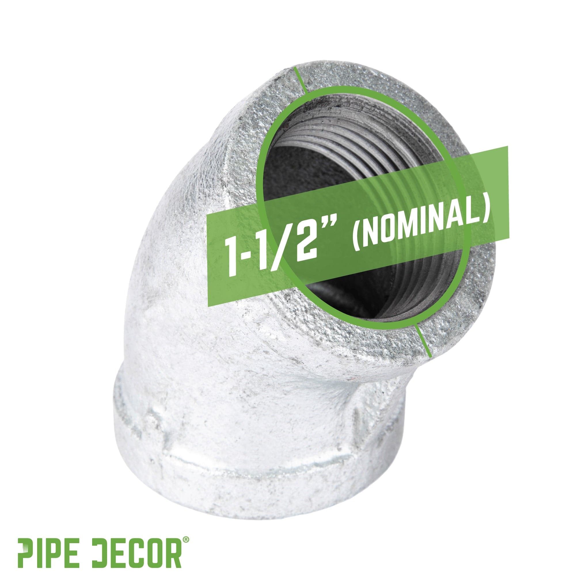 1 1/2 in.  Galvanized Iron 45 Degree Elbow