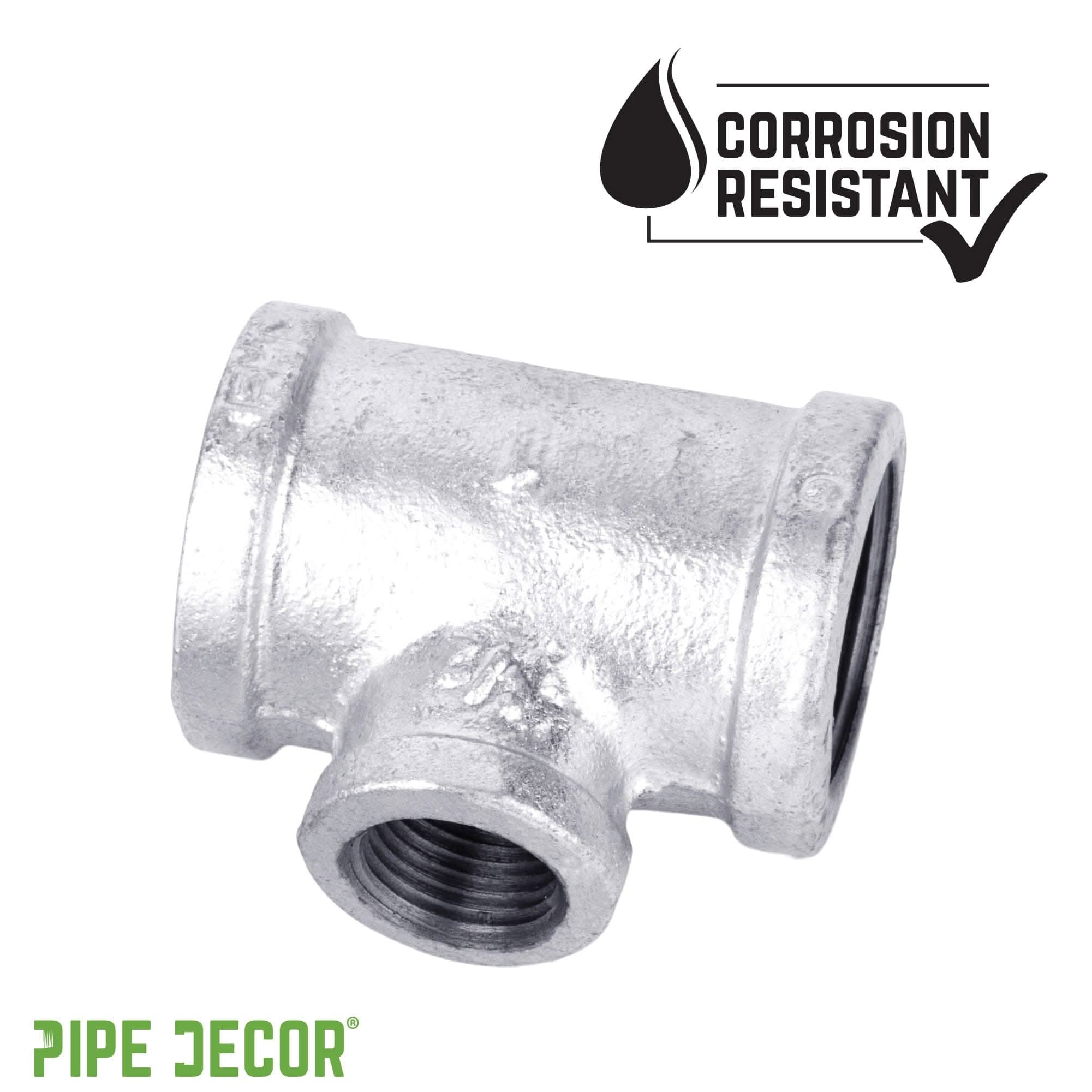 2 in. x 2 in. x 1 1/4 in. Galvanized Iron Reducing Tee