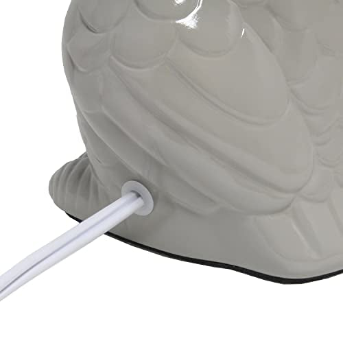 Simple Designs Lt1136-Gry Gray Ceramic Owl Table Lamp 12.8 With Fabric Shade For Bedroom, Living Room, Nursery