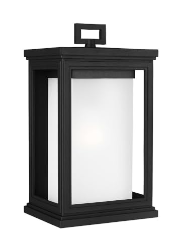 Feiss Lighting Roscoe Outdoor Wall Lantern, Textured Black, Stone, 7.5in W x 13.5in H, Model OL12901TXB