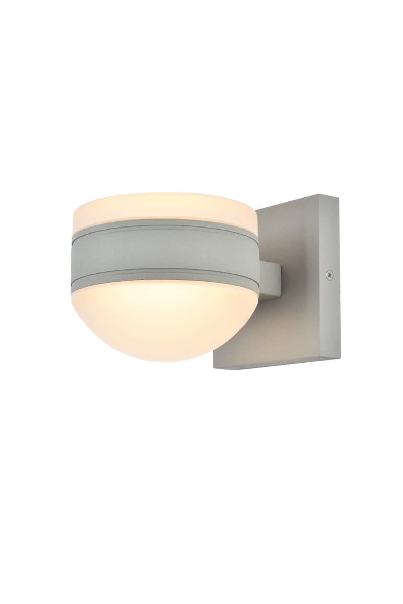 Living District LED Wall Sconce, Modern Design, Metal, Silver, 5inL x 6.75inW x 5inH, Model LDOD4017S