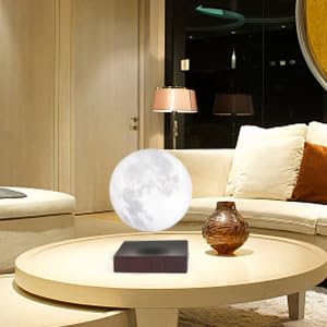 Vgazer Floating Moon Lamp, 16 Colors 20 Models Levitating Moon Lamp Light Spinning Freely,Magnetic Levitation Novelty Lighting F