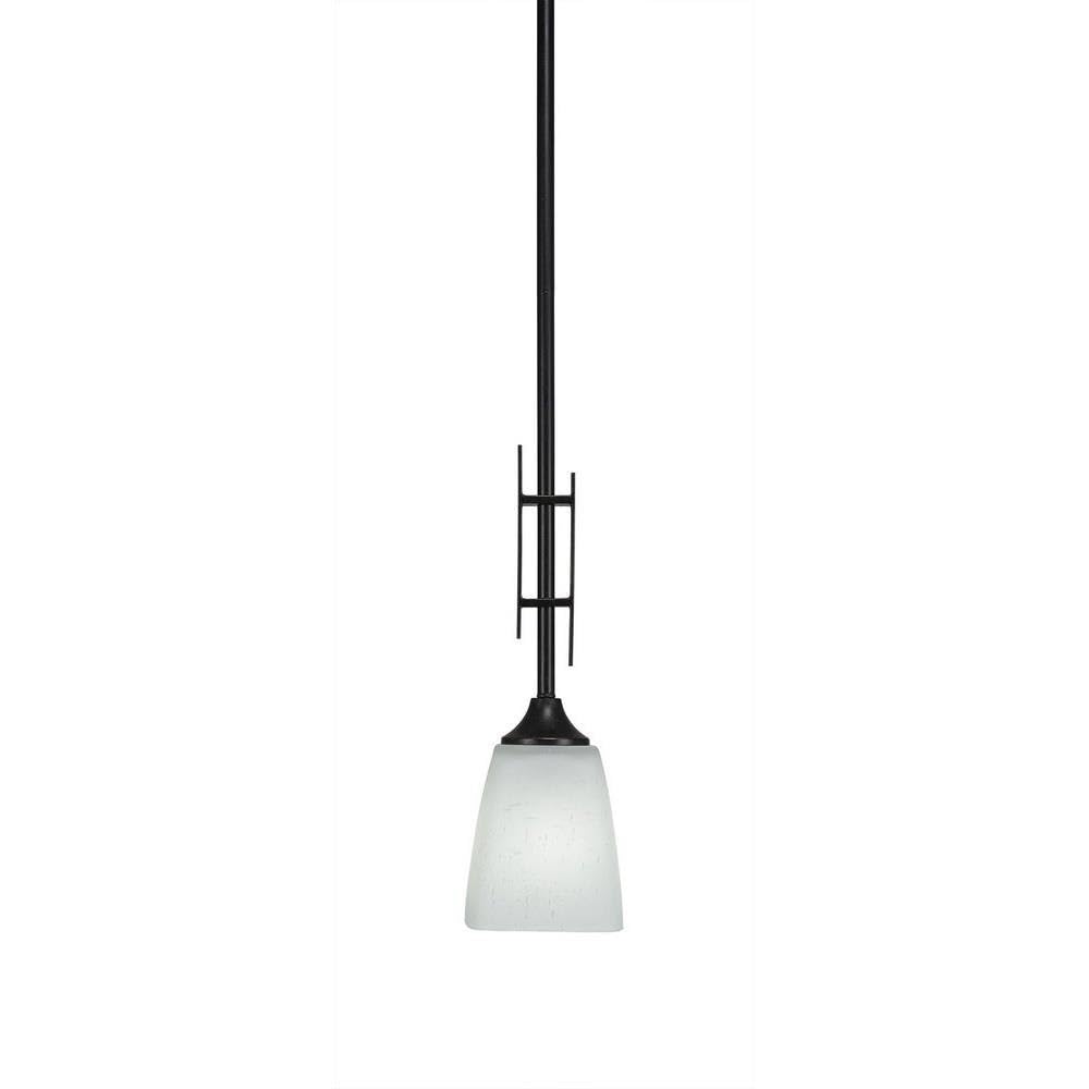 Toltec Lighting 320-Dg-460 Uptown 1 Light Mini Pendant With White Muslin Glass, 4.5&quot;, Dark Granite