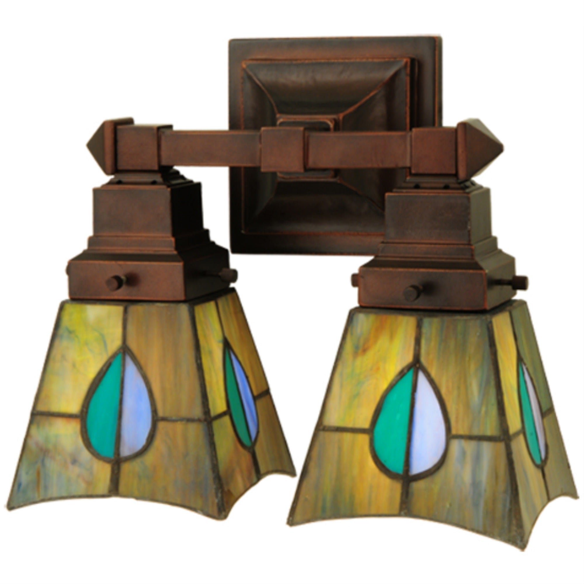 12 inchW Mackintosh Leaf 2 LT Wall Sconce.609