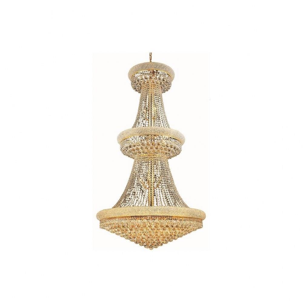 1800 Primo Collection Large Hanging Fixture D36in H66in Lt:32 Gold Finish (Royal Cut Crystals)