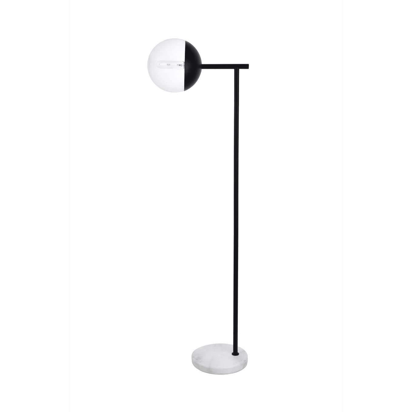 Elegant Lighting Eclipse Black Floor Lamp - 1 Light With Clear Glass Shade