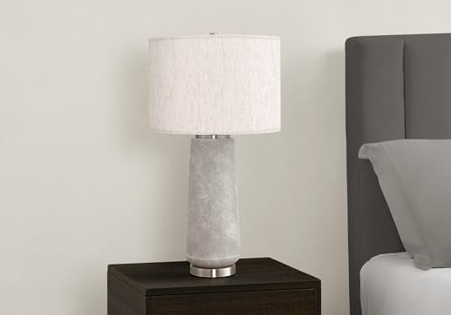 Monarch Specialties 9712 Lightingtable Lamp, Grey Resin, Ivory/Cream Shade, Modern Lighting-29 H Table, 16&quot; L X 16&quot; W X 29&quot; H
