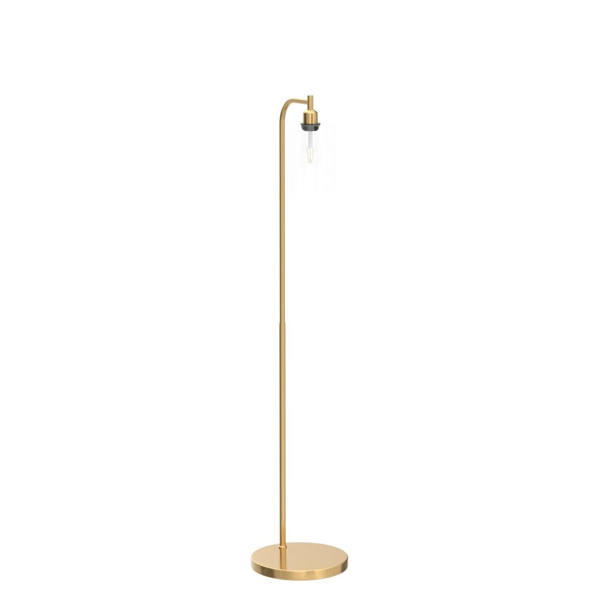 Bosceos Industrial Floor Lamp - Brass Gold, Metal, E26 Base, Vintage Rustic, Model JF19108A.GD.C12, ST64 Bulb Included
