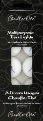 Candle-Lite Company 1049595 Candle-Lite White Tea Lights, 10 Pack