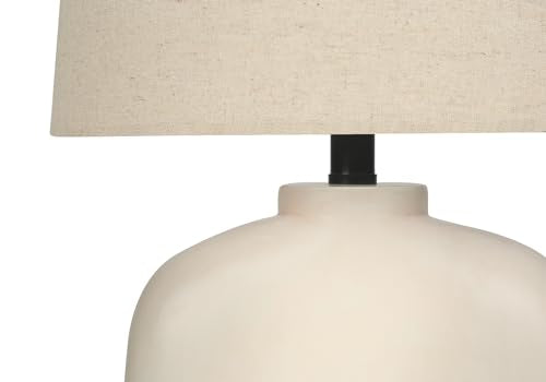 Monarch Specialties I 9728 Lightingtable Lamp, Cream Resin, Beige Shade, Modern