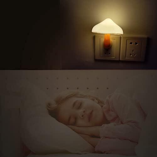 Ausaye Mushroom Led Night Lights - 4 Pack Warm White Plastic Nightlights For Kids & mature-themeds, Model 7398