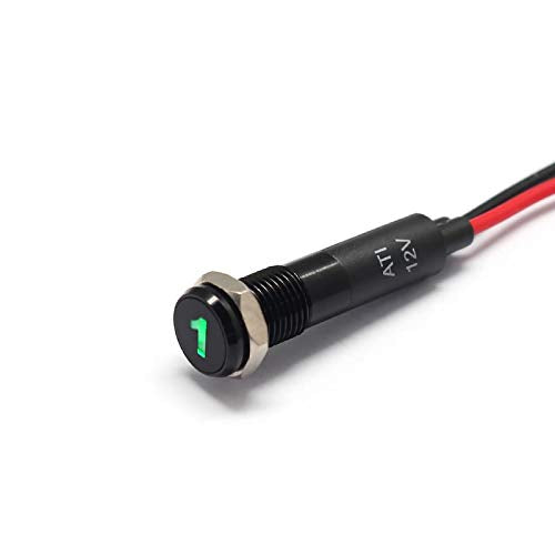 Alpinetech 12V Led Metal Signal Indicator Pilot Dash Light, 8Mm Black Bezel With Symbols