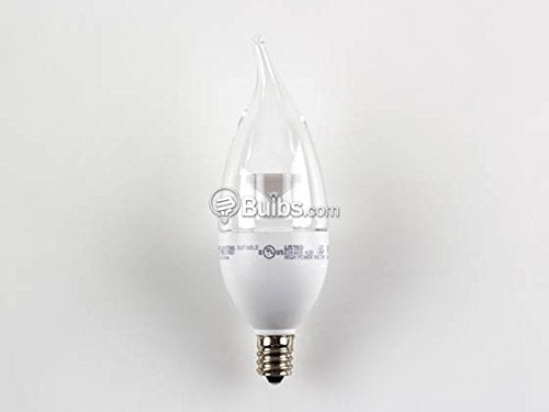 TCP Candelabra LED Bulb, 5W (40W Equiv.), Dimmable, Warm White, Model LED5E12F1127K, Flame Tip, 300 Lm