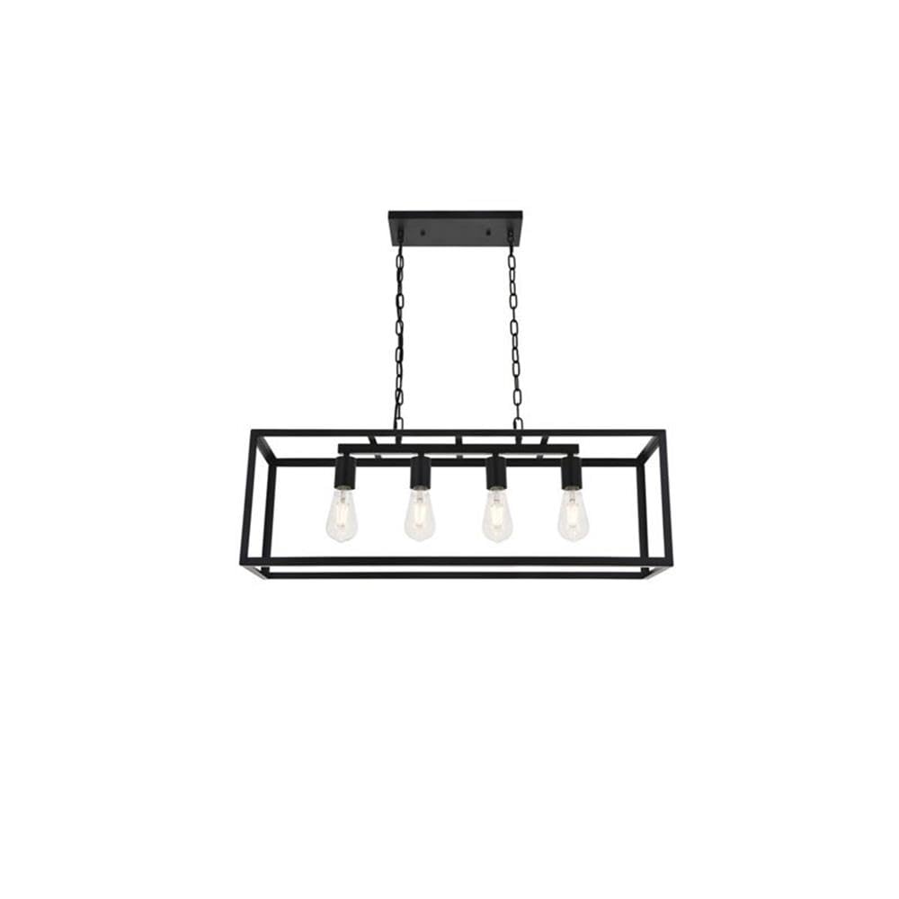 Living District Resolute 4-Light Mid-Century Metal Pendant In Black