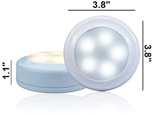 WRalwaysLX 2pack Remote Control LED Cabinet Push Light Cool/Warm Adjustable Night Light, Used by 3x1.5V AA Batteries (Not Includ