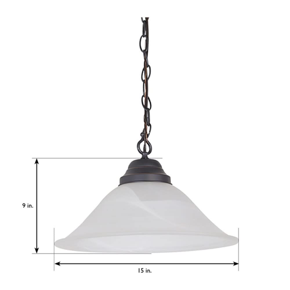 Design House Millbridge Pendant Light, 9inH x 15inW, Oil-Rubbed Bronze, Stainless Steel, Model 517664