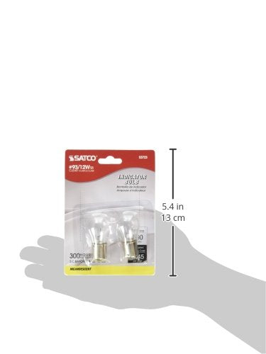 Satco S3723 12V Sc Bayonet Base 12-Watt S8 Light Bulb, Clear