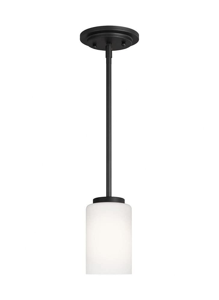 Generation Lighting 61160-112 Oslo One - Light Mini Pendant Hanging Modern Fixture, Midnight Black, 9 Total Watts, 5.75 Inch Hei