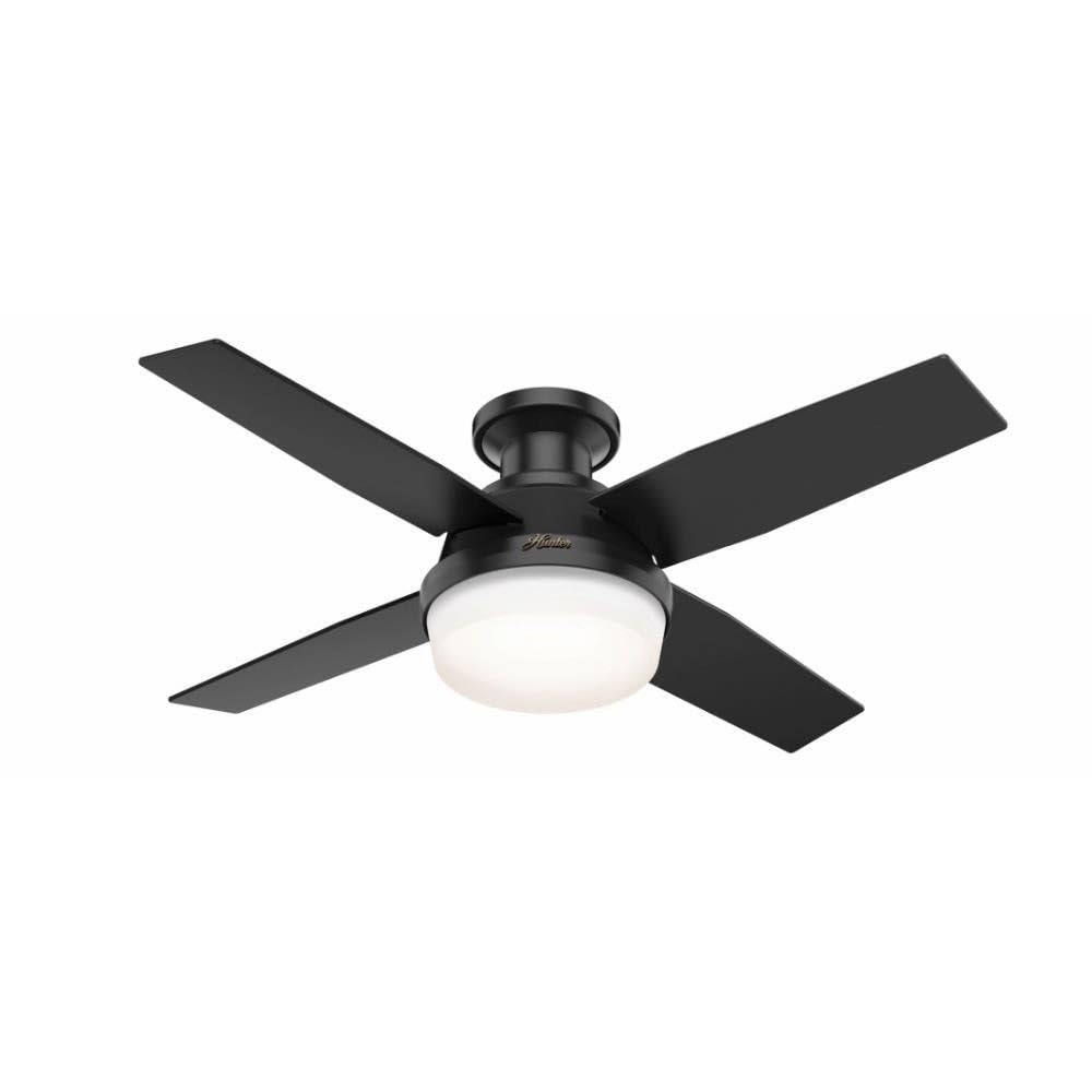 Hunter Fan 50400 Dempsey 44-Inch Indoor/Outdoor Low Profile Ceiling Fan with LED Light Kit, Remote Control, Whisper-Quiet Motor,