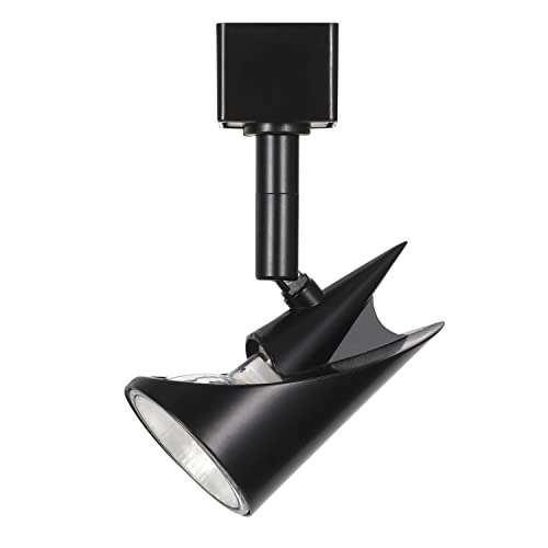Cal MR-16 Track Head - 12V 50W Metal Light Fixture, Black, Model HT-971-BK