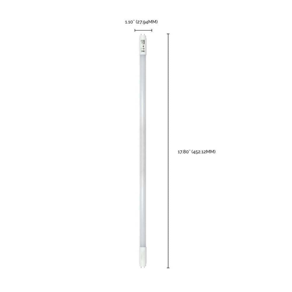 Satco S11952, 7 Watt, 18 Inch, Medium Bi-Pin G13 Base, 6500K, 50000 Average Rated Hours, 770 Lumens, Type B Ballast Bypass, T8 L