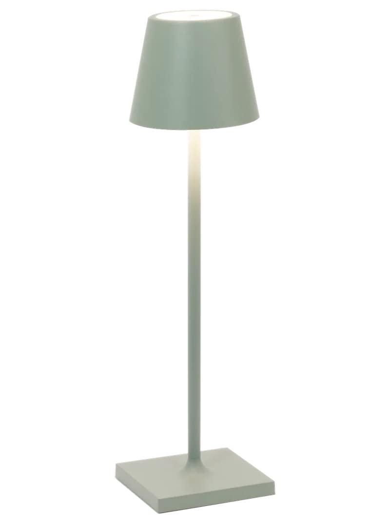 Zafferano Poldina Micro Lamp Rechargeable Cordless Table Lamp 10.8 Inches Sage Color Model LD0490G3