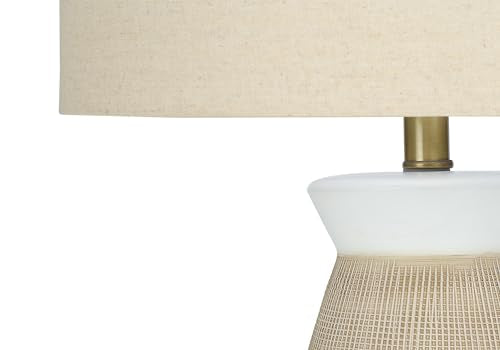 Monarch Specialties I 9724 Lightingtable Lamp, Cream Ceramic, Beige Shade, Contemporary
