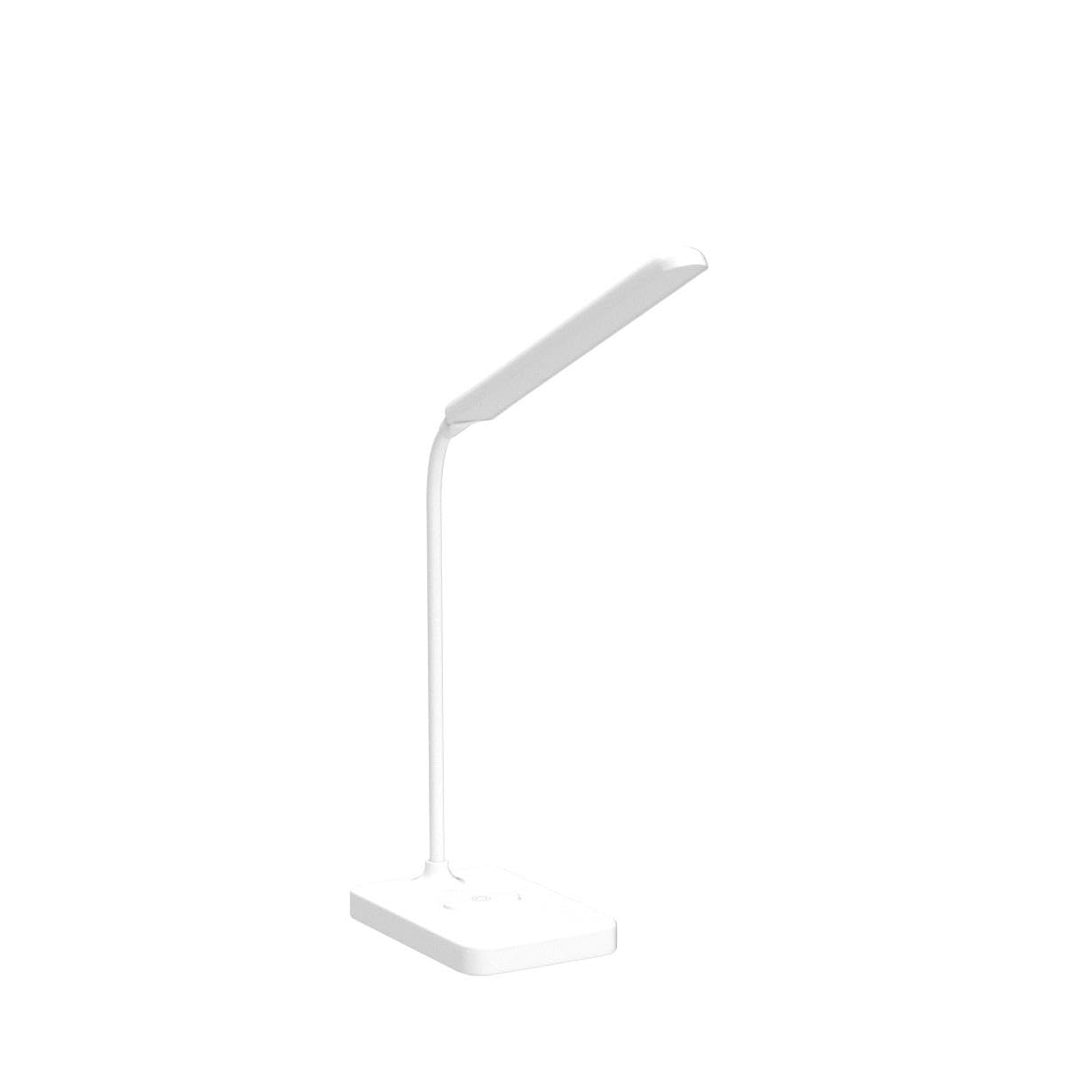 MAYTHANK Cordless Desk Lamp Rechargeable Battery 2200m, Touch 3 LED Modes, Gooseneck, ABS White, Model MTDL01-W, 17.7in