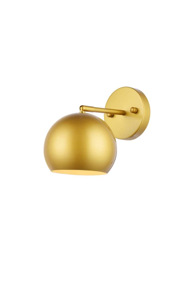 Living District Othello 1-Light Mid-Century Metal Wall Sconce in Brass