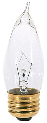 Satco (Total Of 20 Bulbs) S3764 25 Watt Turn Tip Medium Base Clear Decorative Light Bulbs