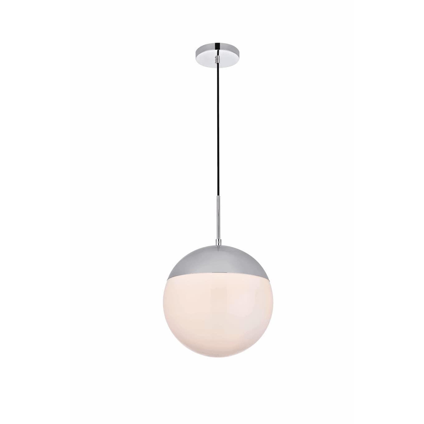 Living District Eclipse 1-Light Metal & Glass Pendant In Frosted White/Black