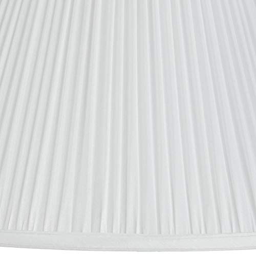 White Mushroom Pleated Medium Empire Lamp Shade 7&quot; Top X 16&quot; Bottom X 12&quot; Slant X 11.25&quot; High (Spider) Replacement With Harp And Finial - Springcrest