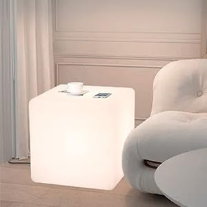 20-In Led Cube Chair, Dimmable Rgb Color Changing Light Cubes W/Remote, Versatile Large Led Cube Seat, Rechargeable Light Table