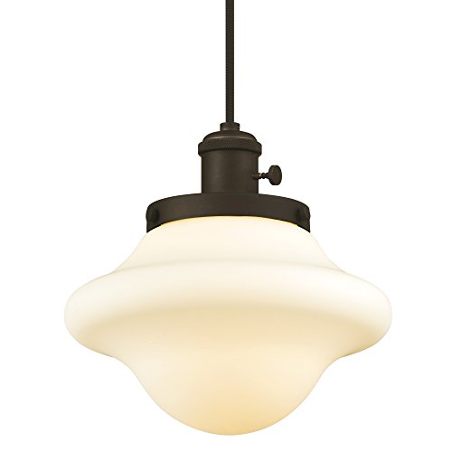Westinghouse Lighting 6346500 Wanda One-Light Indoor Mini Pendant with Turn Knob, Oil Rubbed Bronze Finish with Frosted Opal Gla