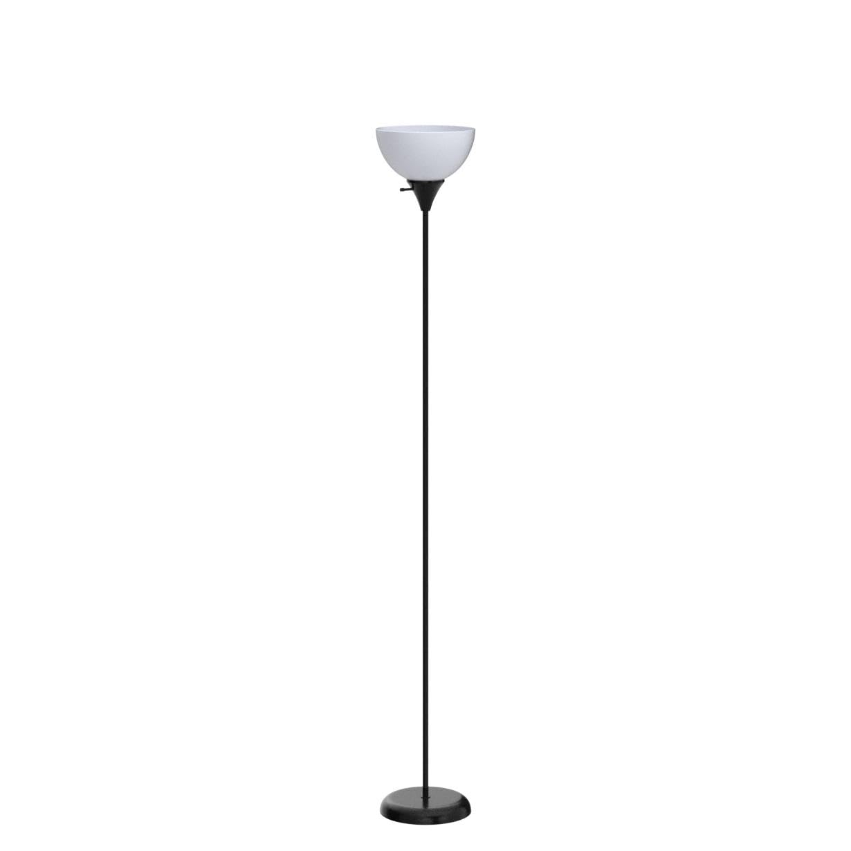 Newhouse Lighting NHFL-CH-BK 71-inch Black Modern Torchiere Floor Lamp for Home and Office