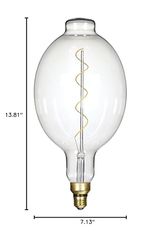 Satco S22432 Medium Bulb In Light Finish, 13.81 Inches, Clear