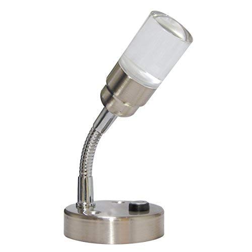 Dream Lighting 12V Led Bedside Lamp - Nickel Brushed, Warm White & Blue Light, 2-Phased