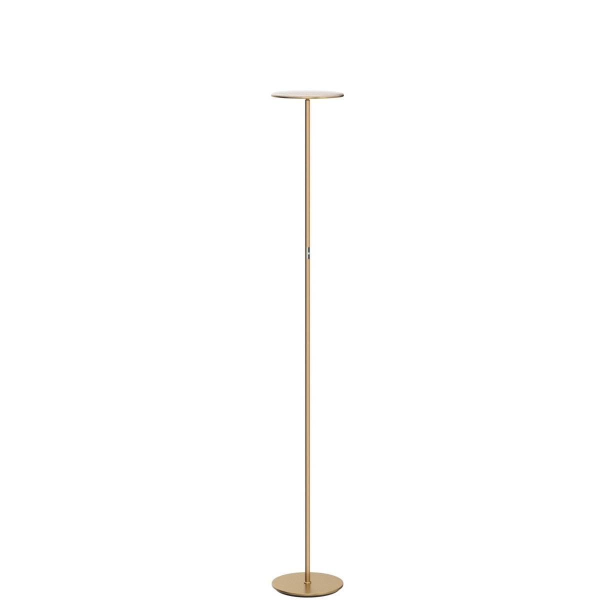 Brightech LED Floor Lamp - Dimmable Torchiere for Living Rooms & Offices - Antique Brass - Model SKY