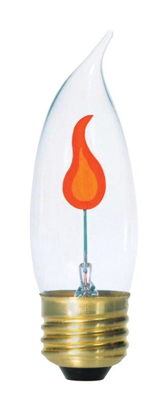 Westinghouse 3-Watt Flicker Flame Bulb, Clear Plastic, 1 Pack - Ideal For Decorative Lighting