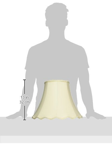 Royal Designs Scalloped Bell Designer Lamp Shade, Eggshell, 8 X 16 X 12.25