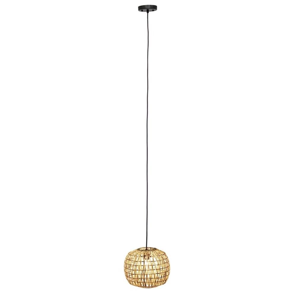 Lalia Home Bohemian Pendant Light, Woven Paper Shade, 11.38in, Natural, Model 1270-LHP-3008-NA
