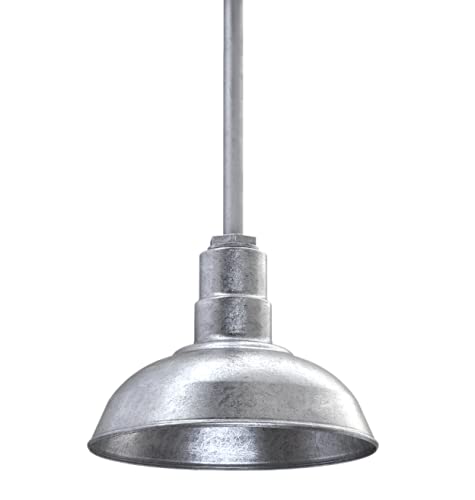 Steel Lighting Co. El Segundo Barn Light Pendant 12in Dome Heavy Duty Steel Galvanized S12-08-PR12-08-SL12-08