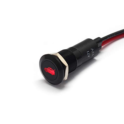 Alpinetech LED Metal Signal Indicator Pilot Dash Light 12V 12mm Trunk Open