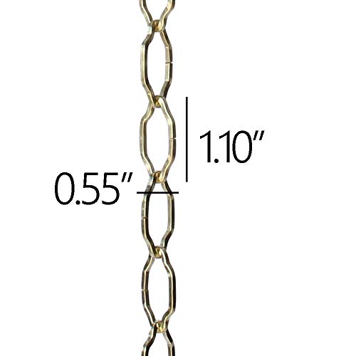Rch Hardware Ch-S57-30-Pb-3 | 12 Gauge Decorative Solid Steel Motif Link Fixture Chain | 3 Foot Increments |Polished Brass Finis