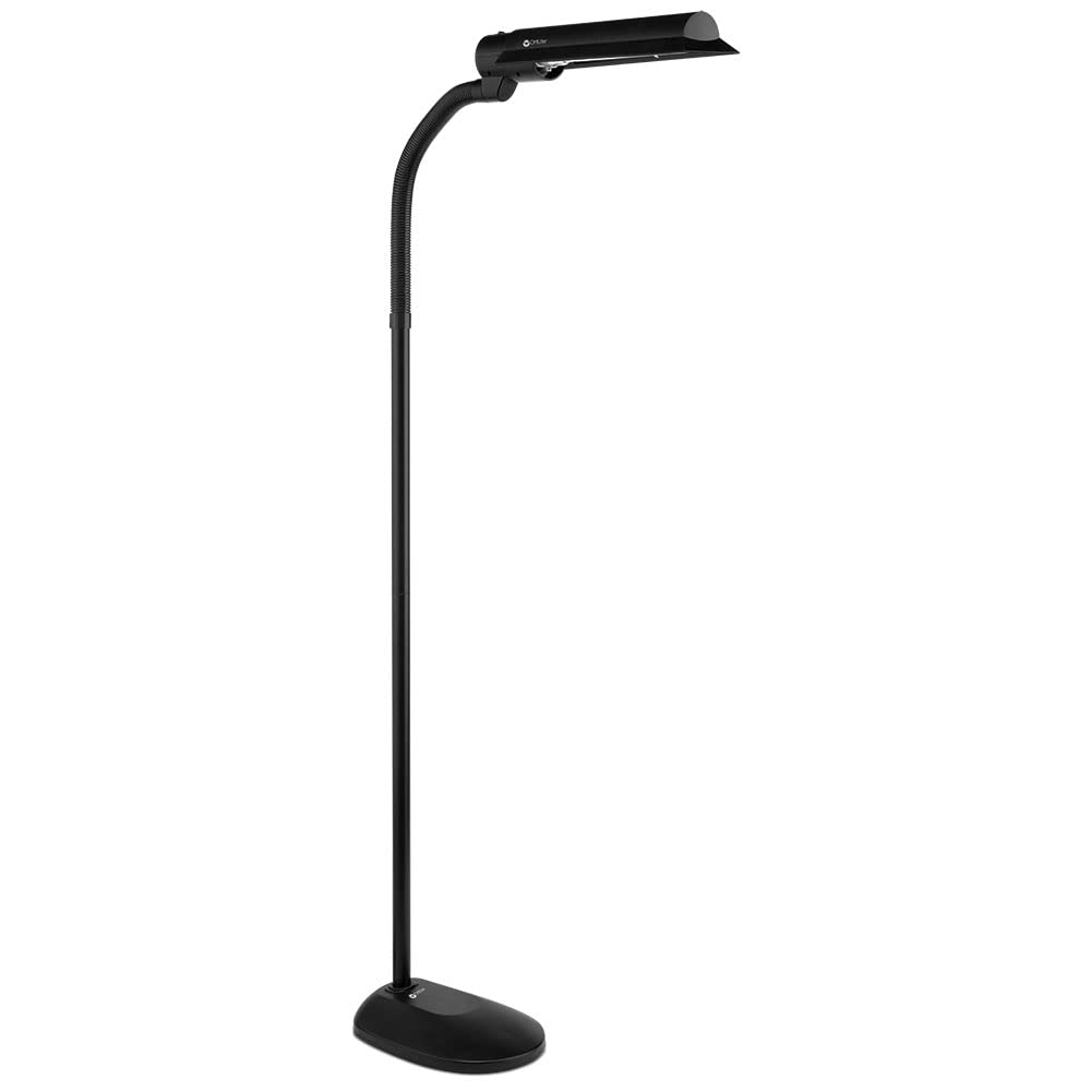 Ottlite 18W Wingshade Adjustable Floor Lamp, Black Metal, Ideal For Crafts, Office, Living Room - Model T81G5T