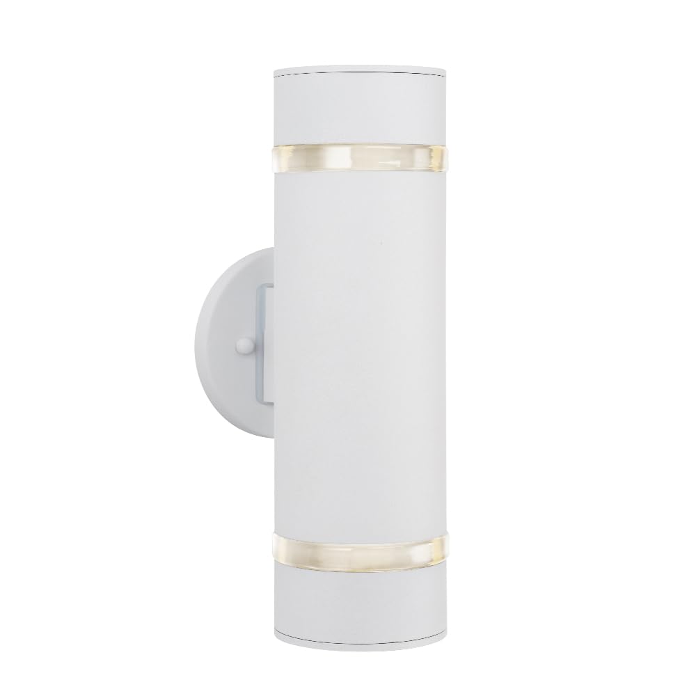 Cerdeco Modern Porch Light Outdoor Wall Lighting Cylinder Wall Sconce White Finished
