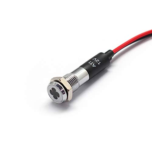 Alpinetech PL8MS 8mm 12V LED Metal Signal Indicator Dash Light with Symbols - Fan