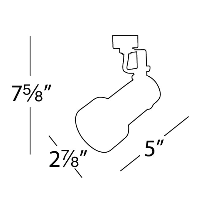 Wac Lighting, Tk-725 Line Voltage Track Head In White For L Track